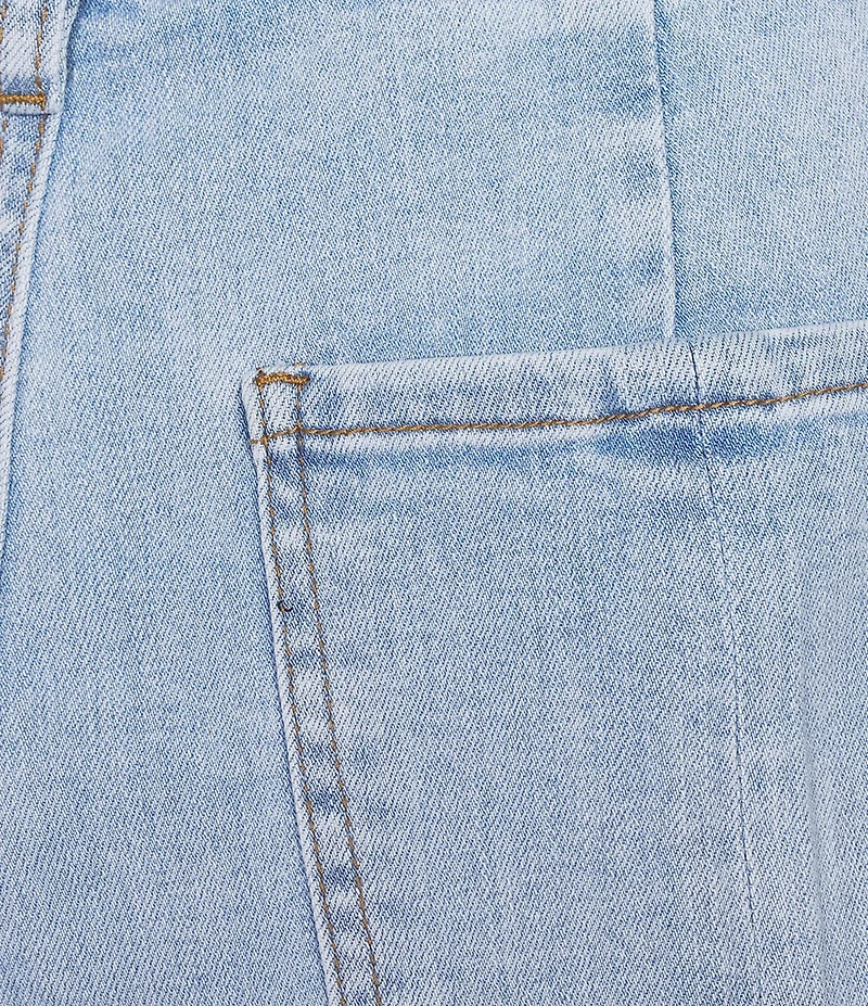 KUT from the Kloth Meg High Rise Wide Leg Raw Hem Button-Front Ankle Jeans