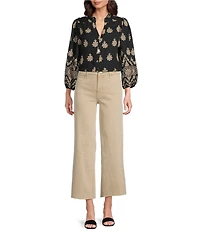 KUT from the Kloth Meg High Rise Wide Leg Raw Hem Jeans
