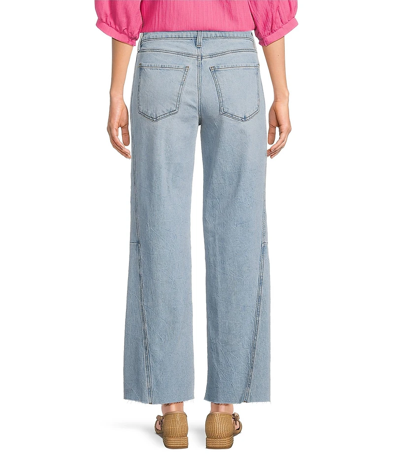 KUT from the Kloth Meg High Rise Wide Leg Twist Side Panel Raw Hem Jeans