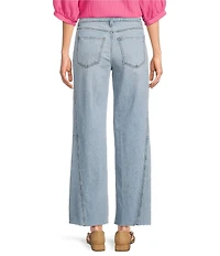 KUT from the Kloth Meg High Rise Wide Leg Twist Side Panel Raw Hem Jeans