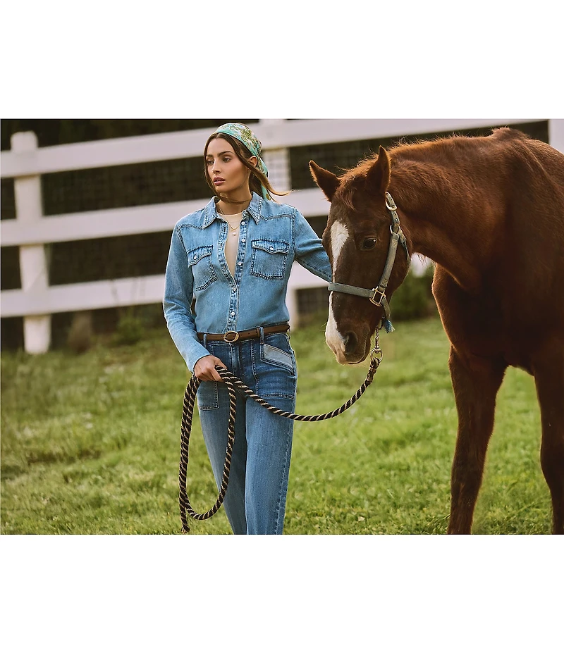 KUT from the Kloth Meg Stretch Denim High Rise Wide Leg Ankle Length Jeans