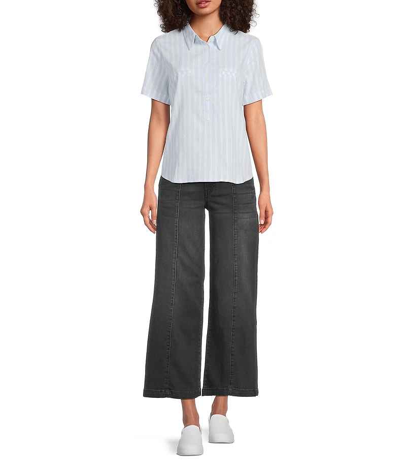 KUT from the Kloth Meg Stretch Denim High Rise Wide Leg Ankle Length Jeans