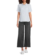 KUT from the Kloth Meg Stretch Denim High Rise Wide Leg Ankle Length Jeans