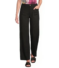 KUT from the Kloth Meg Stretch Linen Blend High Rise Wide Leg Pants
