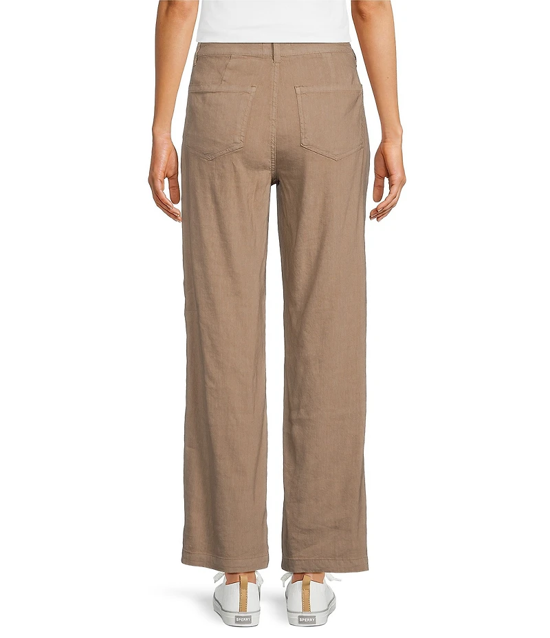 KUT from the Kloth Meg Stretch Linen Blend High Rise Wide Leg Pants