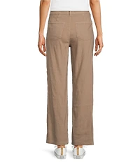 KUT from the Kloth Meg Stretch Linen Blend High Rise Wide Leg Pants