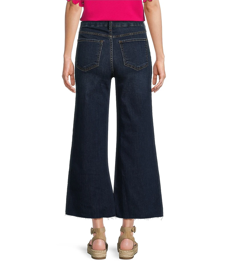 KUT from the Kloth Meg Wide Leg High-Rise Fab Ab Raw Hem Ankle Length Jeans