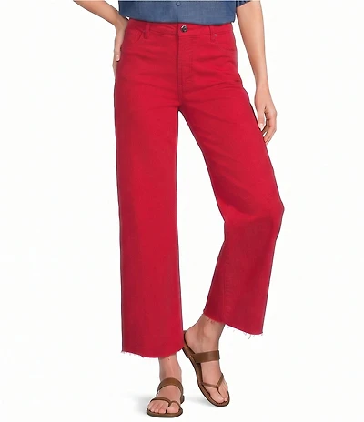 KUT from the Kloth Meg Woven High-Rise Wide Leg Crop Jeans