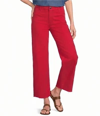 KUT from the Kloth Meg Woven High-Rise Wide Leg Crop Jeans