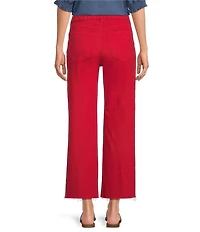 KUT from the Kloth Meg Woven High-Rise Wide Leg Crop Jeans
