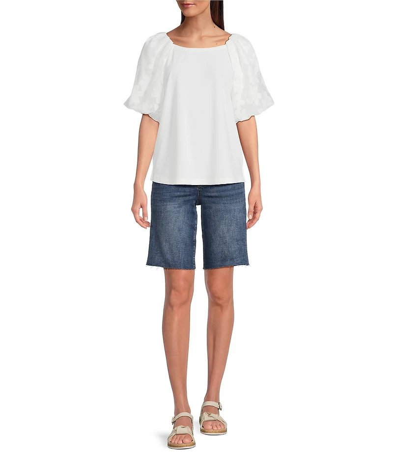 KUT from the Kloth Natalie Stretch Denim High Rise Bermuda Shorts