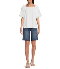 KUT from the Kloth Natalie Stretch Denim High Rise Bermuda Shorts