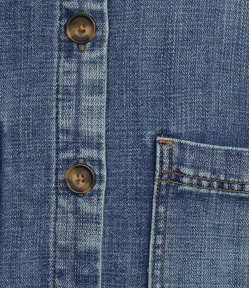 KUT from the Kloth Parker Denim Point Collar Short Sleeve Shift Dress