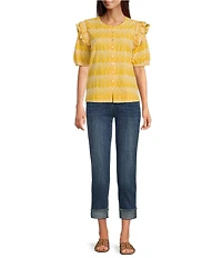 KUT From The Kloth Petite Size Amy Crop Jeans