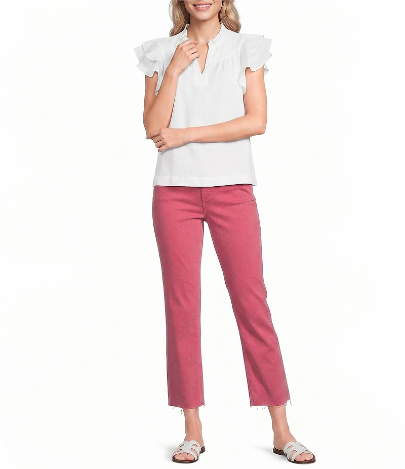 KUT from the Kloth Petite Size Amy Flare Leg Razor Hem Ankle Jeans