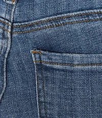 KUT from the Kloth Petite Size Amy Staight Leg Fray Cuff Hem Crop Jeans