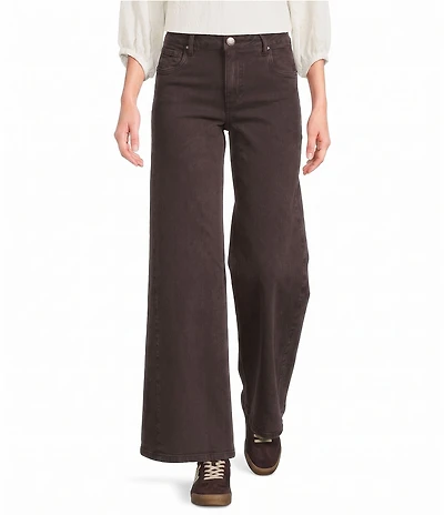 KUT From The Kloth Petite Size Denim High Rise Wide Leg Ankle Pants