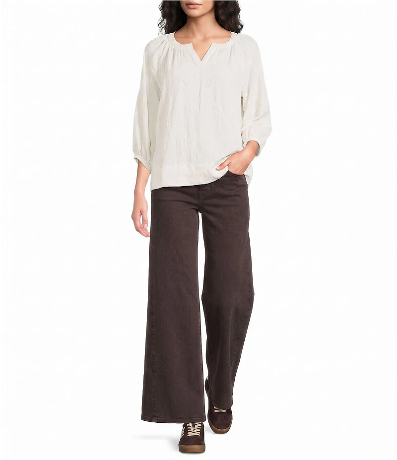 KUT From The Kloth Petite Size Denim High Rise Wide Leg Ankle Pants