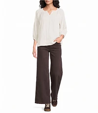KUT From The Kloth Petite Size Denim High Rise Wide Leg Ankle Pants