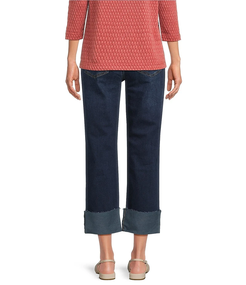 KUT from the Kloth Petite Size Fay High Rise Rolled Up Cuff Raw Hem Jeans