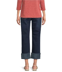 KUT from the Kloth Petite Size Fay High Rise Rolled Up Cuff Raw Hem Jeans