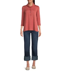 KUT from the Kloth Petite Size Fay High Rise Rolled Up Cuff Raw Hem Jeans