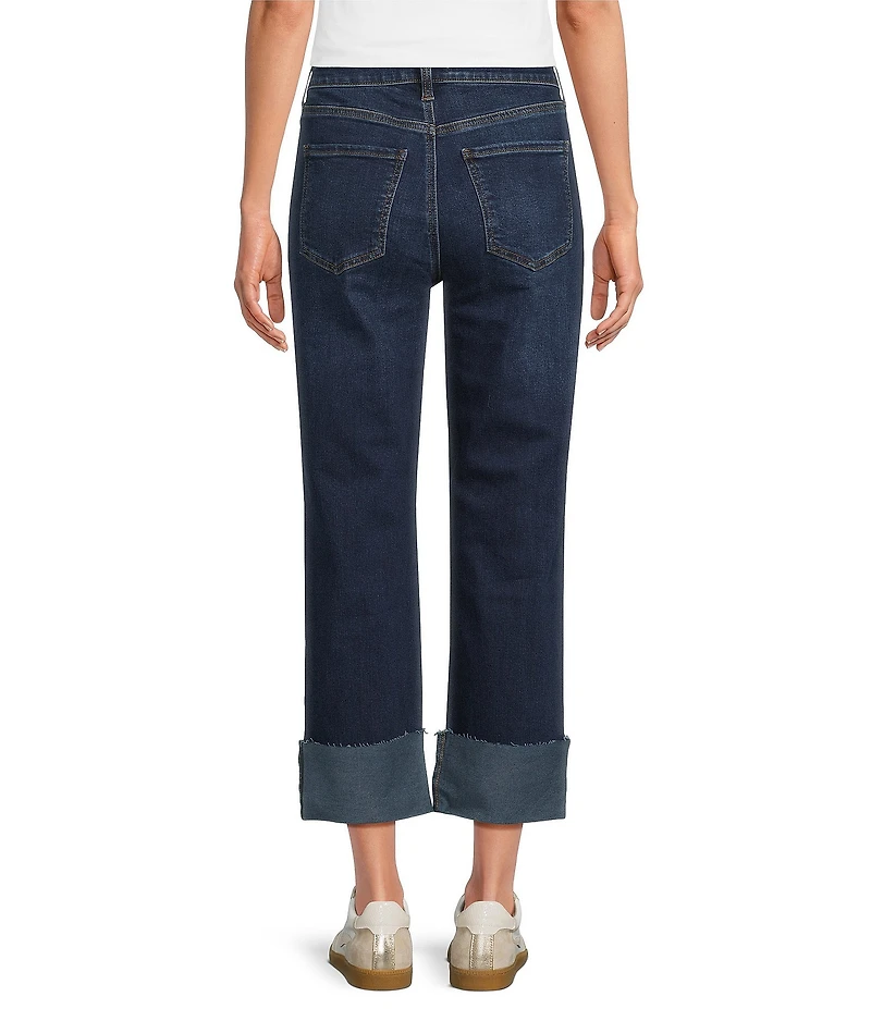 KUT from the Kloth Petite Size Fay High Rise Rolled Up Cuff Raw Hem Jeans