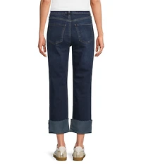 KUT from the Kloth Petite Size Fay High Rise Rolled Up Cuff Raw Hem Jeans