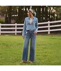 KUT from the Kloth Petite Size High Rise 5-Pocket Wide Leg Jeans