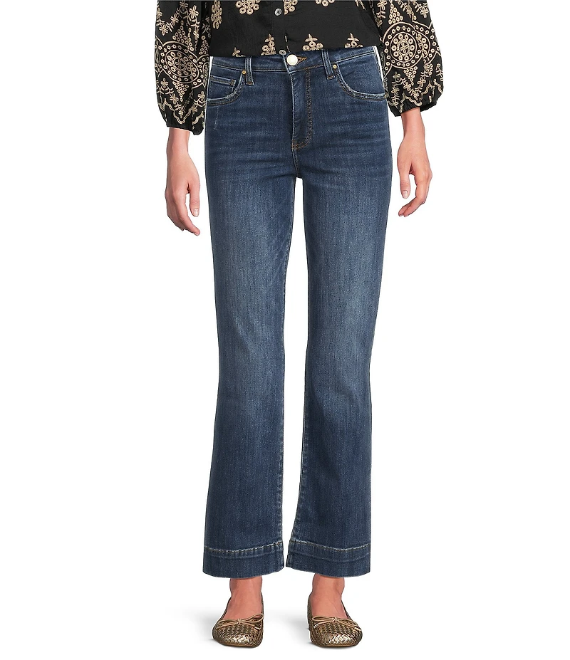 KUT from the Kloth Petite Size High Rise Fit & Flare Wide Hem Ankle Jeans