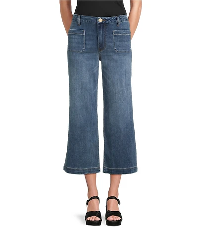 KUT from the Kloth Petite Size High Rise Patch Pockets Wide Leg Jeans