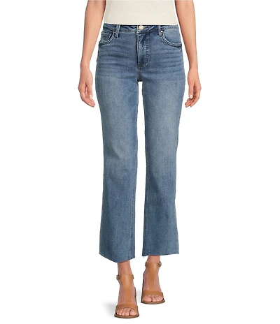 KUT from the Kloth Petite Size Kelsey High Rise Flare-Inset Leg Fab Ab Technology Stretch Denim Jeans