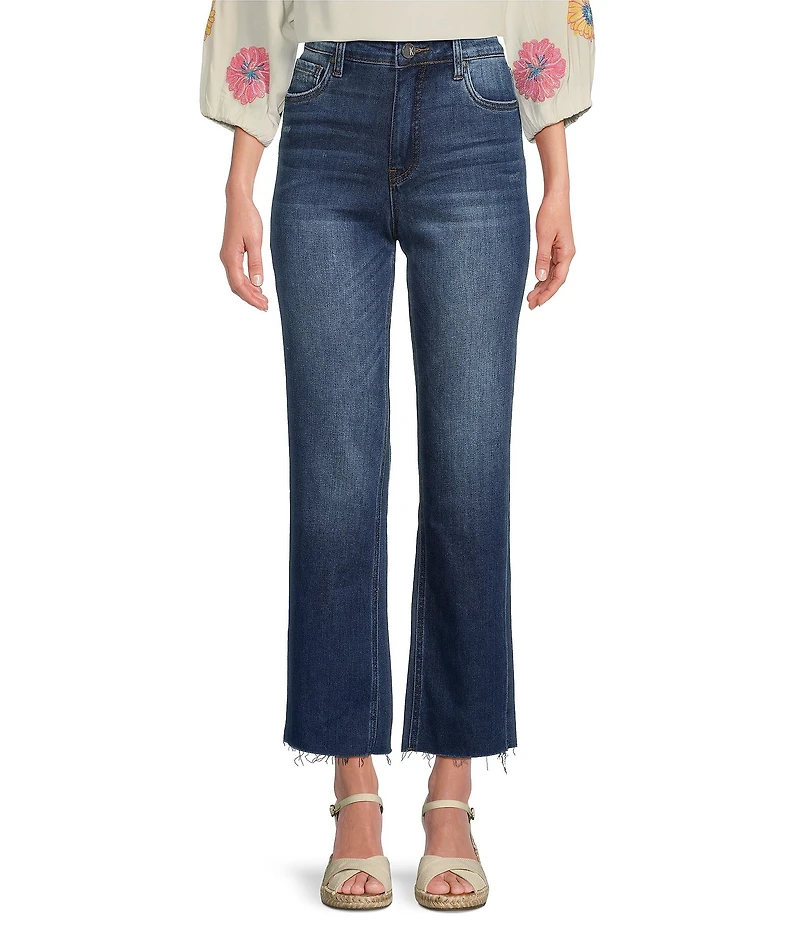 KUT from the Kloth Petite Size Kelsey High Rise Flare-Inset Leg Fab Ab Technology Stretch Denim Jeans