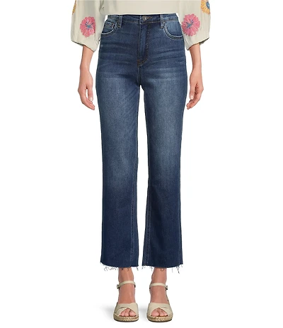 KUT from the Kloth Petite Size Kelsey High Rise Flare-Inset Leg Fab Ab Technology Stretch Denim Jeans