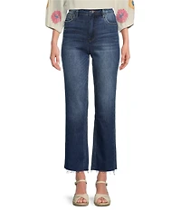 KUT from the Kloth Petite Size Kelsey High Rise Flare-Inset Leg Fab Ab Technology Stretch Denim Jeans