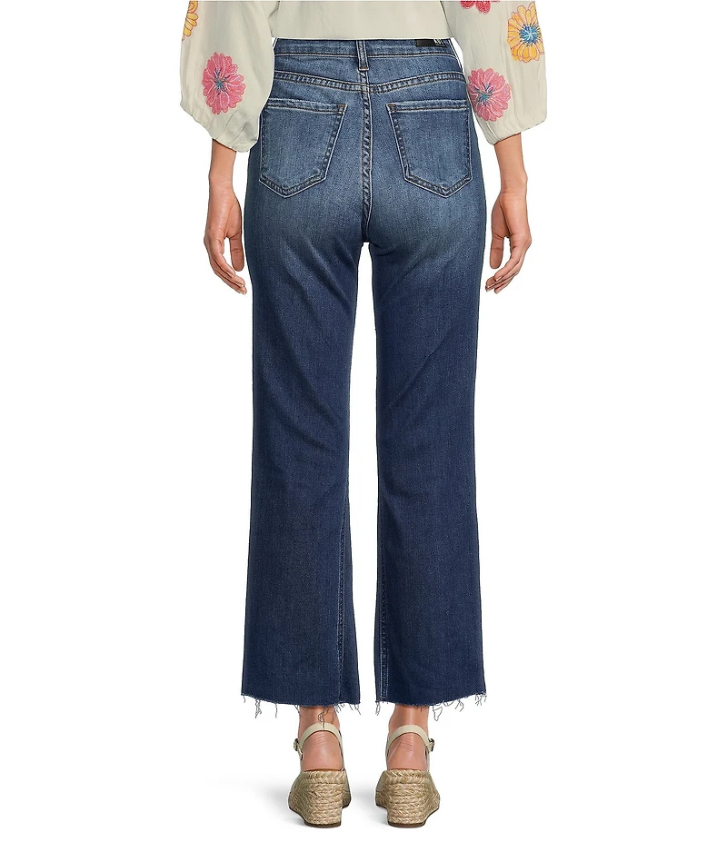KUT from the Kloth Petite Size Kelsey High Rise Flare-Inset Leg Fab Ab Technology Stretch Denim Jeans