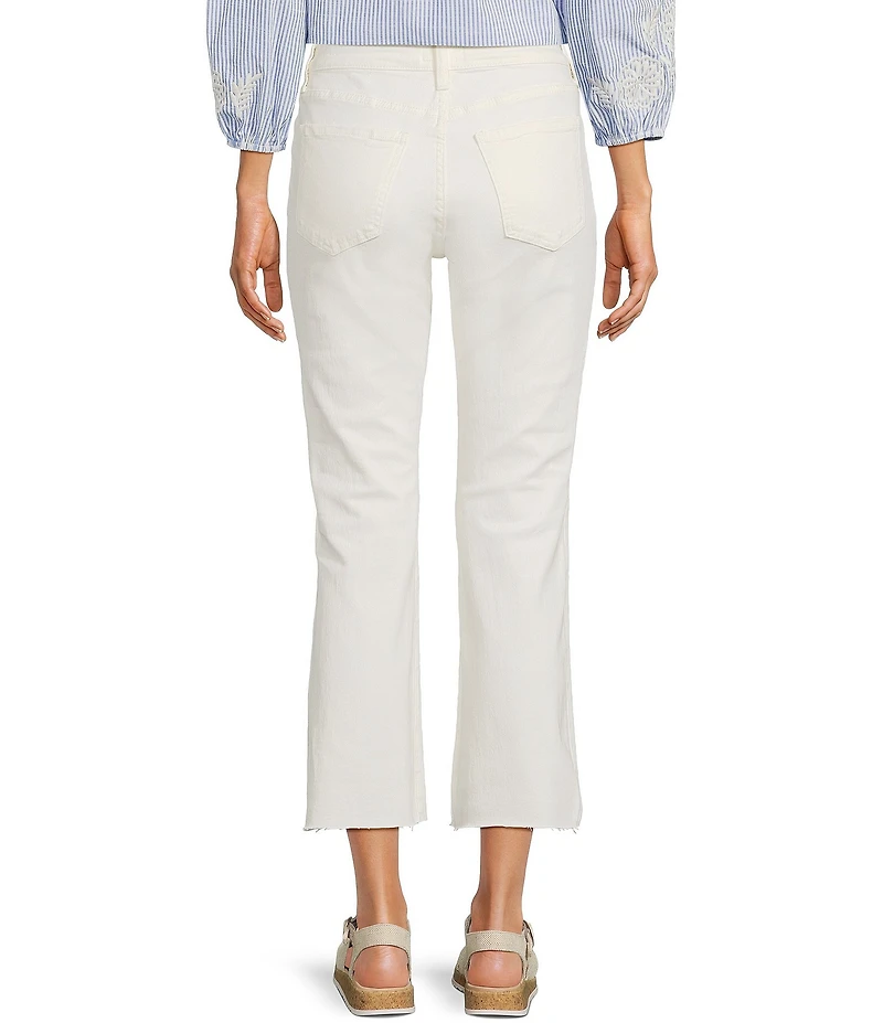 KUT from the Kloth Petite Size Kelsey High Rise Raw Hem Ankle Flare Jeans