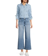 KUT from the Kloth Petite Size Meg Soft Stretch Denim High Rise Wide Leg Jeans
