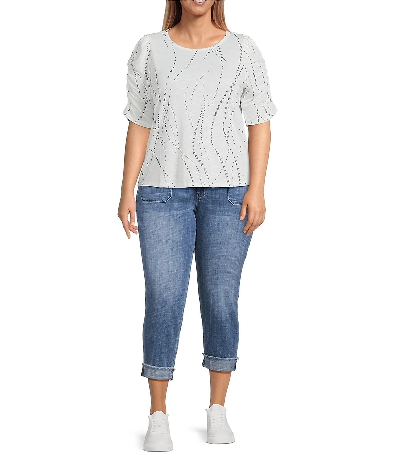 KUT from the Kloth Plus Size Amy Straight Leg Crop Jeans