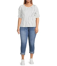KUT from the Kloth Plus Size Amy Straight Leg Crop Jeans