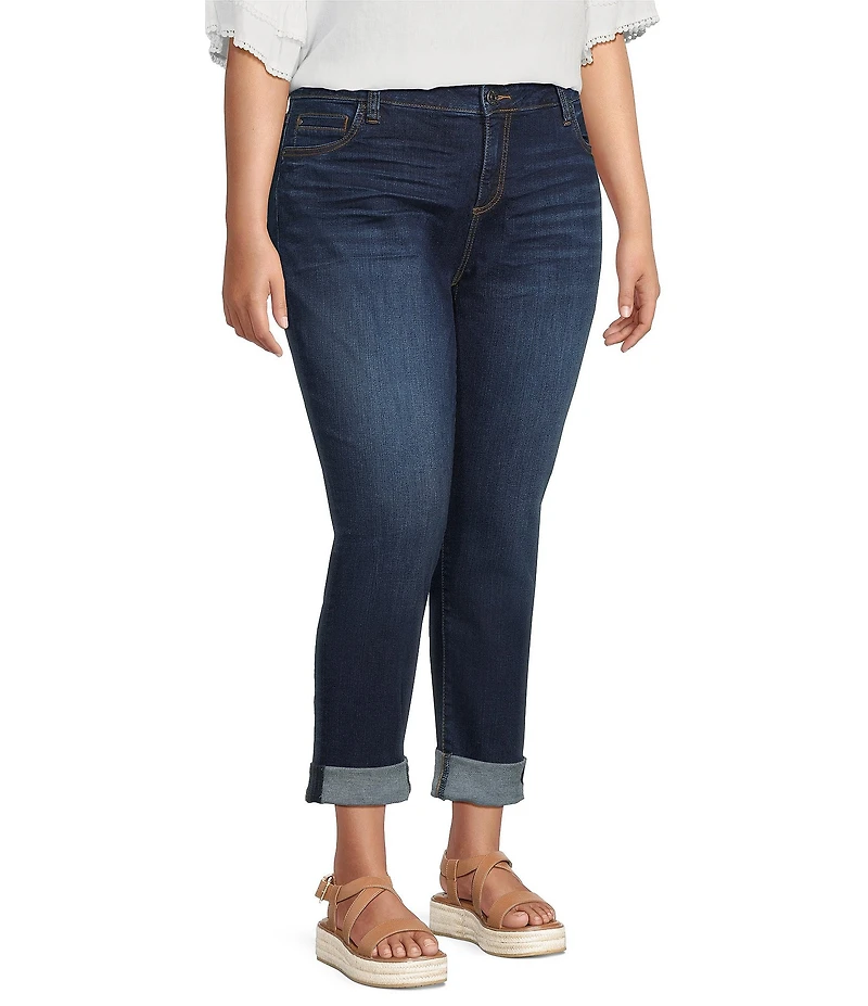 KUT from the Kloth Plus Size Catherine Roll-Up Cuff Boyfriend Jeans