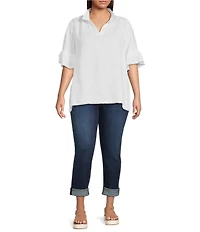 KUT from the Kloth Plus Size Catherine Roll-Up Cuff Boyfriend Jeans