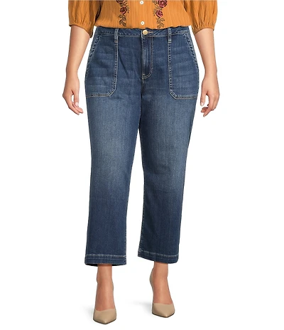 KUT from the Kloth Plus Size Charlotte Denim High Rise Wide Leg Wide Hem Jeans