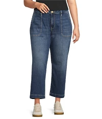 KUT from the Kloth Plus Size Charlotte Denim High Rise Wide Leg Wide Hem Jeans