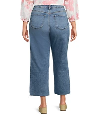KUT from the Kloth Plus Size Charlotte High Rise Wide Leg Raw Hem Ankle Denim Jeans