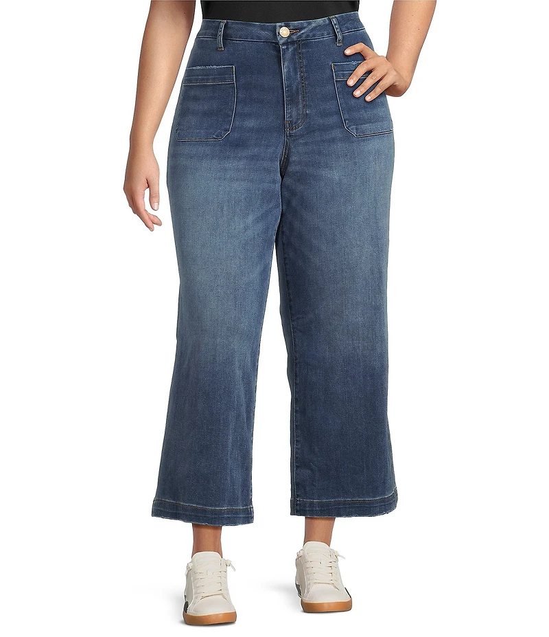KUT from the Kloth Plus Size High Rise Patch Pockets Wide Leg Jeans