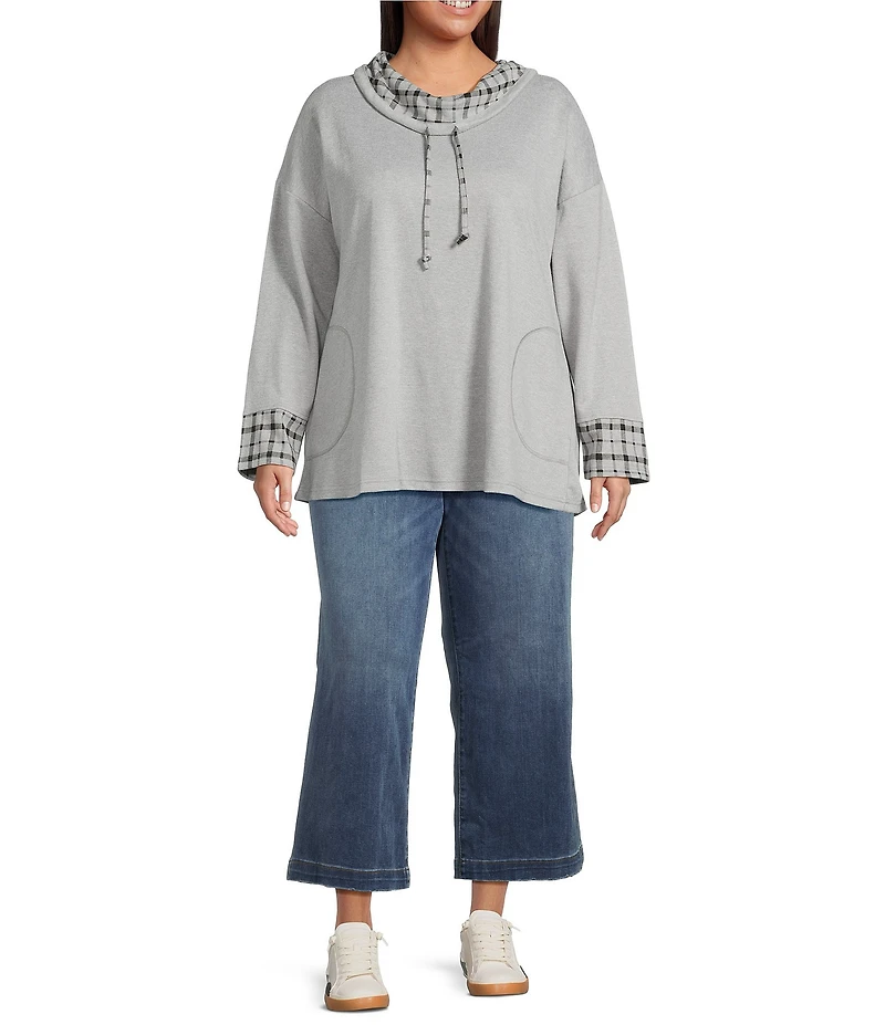 KUT from the Kloth Plus Size High Rise Patch Pockets Wide Leg Jeans