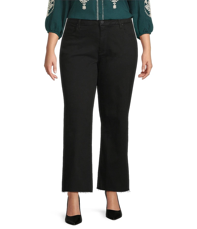 KUT from the Kloth Plus Size Meg High Rise Wide leg Raw Hem Jeans
