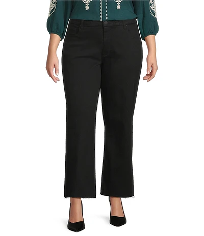 KUT from the Kloth Plus Size Meg High Rise Wide leg Raw Hem Jeans
