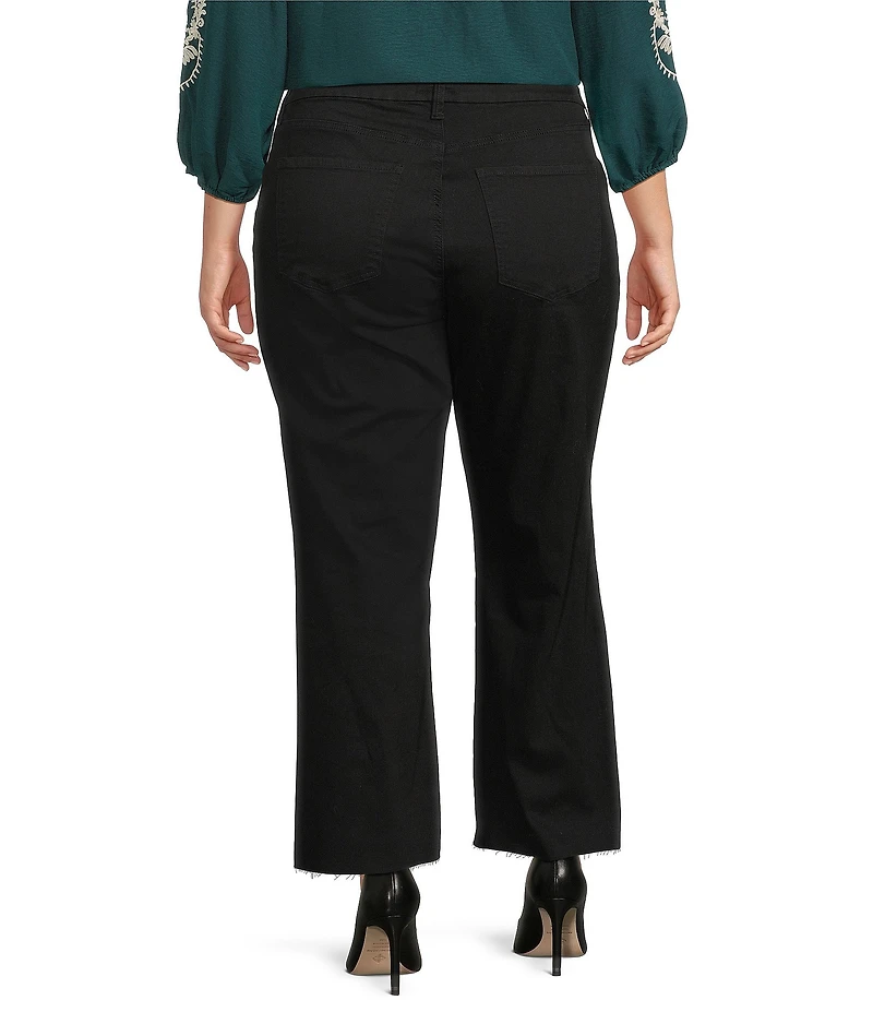 KUT from the Kloth Plus Size Meg High Rise Wide leg Raw Hem Jeans